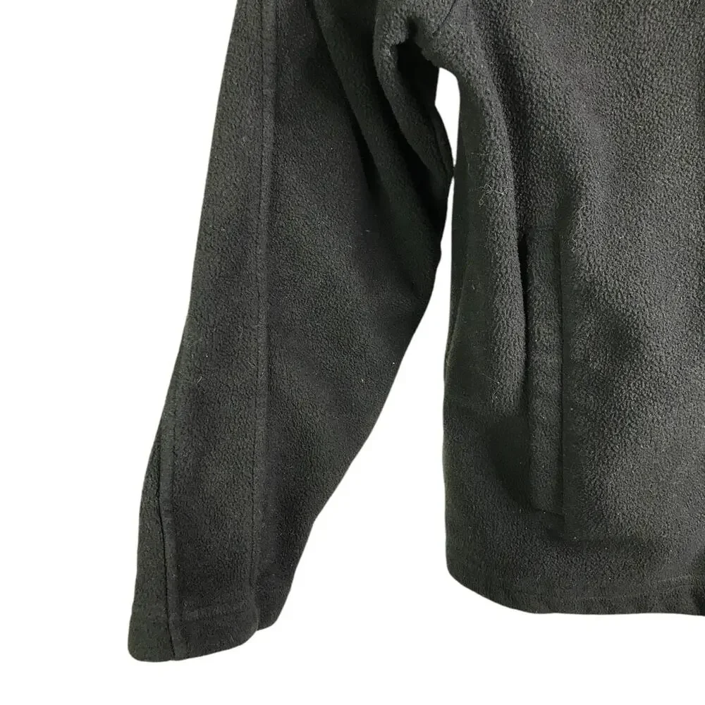 The North Face Jacket Boy Kids M10/12 Black Fleece High Neck Zip-Up Lined Pocket